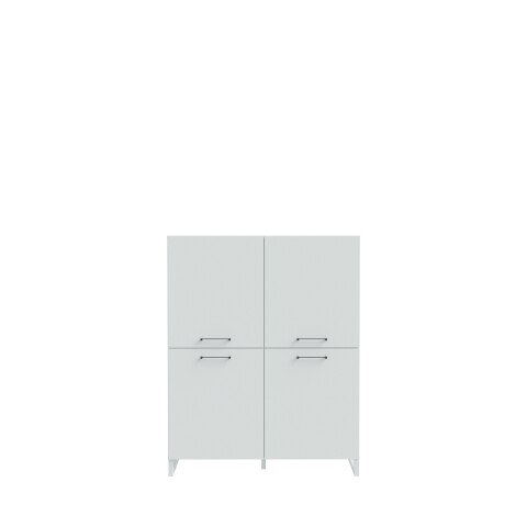 Highboard >SILBA< 4 Türen, Secret grey - 109,9x138,2x41,1cm (BxHxT)