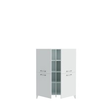 Highboard >SILBA< 4 Türen, Secret grey - 109,9x138,2x41,1cm (BxHxT)