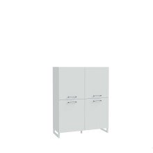 Highboard >SILBA< 4 Türen, Secret grey - 109,9x138,2x41,1cm (BxHxT)