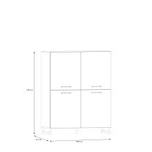Highboard >SILBA< 4 Türen, Secret grey - 109,9x138,2x41,1cm (BxHxT)