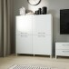 Highboard >SILBA< 4 Türen, Secret grey - 109,9x138,2x41,1cm (BxHxT)