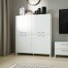 Highboard >SILBA< 4 Türen, Secret grey - 109,9x138,2x41,1cm (BxHxT)