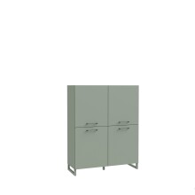 Highboard >SILBA< 4 Türen, Salbei - 109,9x138,2x41,1cm (BxHxT)