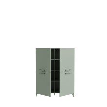 Highboard >SILBA< 4 Türen, Salbei - 109,9x138,2x41,1cm (BxHxT)