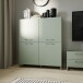 Highboard >SILBA< 4 Türen, Salbei - 109,9x138,2x41,1cm (BxHxT)