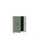 Highboard >SILBA< 4 Türen, Salbei - 109,9x138,2x41,1cm (BxHxT)