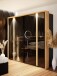 Passepartout >TULUZA BLACK< LED, Catania Eiche Dekor - 280,9x215,9x23,8cm (BxHxT)