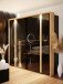 Passepartout >TULUZA BLACK< LED, Catania Eiche Dekor - 280,9x215,9x23,8cm (BxHxT)