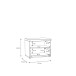 Nachtkommode >TULUZA BLACK< Catania Eiche Dekor / Schwarz Hochglanz - 55,5x44,4x43,4cm (BxHxT)