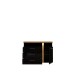 Sideboard >TULUZA BLACK< LED, Catania Eiche Dekor/Schwarz Hochglanz - 118,5x85,9x43,4cm (BxHxT)