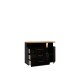 Sideboard >TULUZA BLACK< LED, Catania Eiche Dekor/Schwarz Hochglanz - 118,5x85,9x43,4cm (BxHxT)