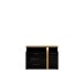 Sideboard >TULUZA BLACK< LED, Catania Eiche Dekor/Schwarz Hochglanz - 118,5x85,9x43,4cm (BxHxT)