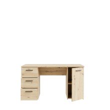 Schreibtisch >NET307< 3 Schübe, 1 Tür, Artisan Eiche Dekor - 138,2x75,3x60cm (BxHxT)