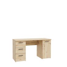 Schreibtisch >NET307< 3 Schübe, 1 Tür, Artisan Eiche Dekor - 138,2x75,3x60cm (BxHxT)