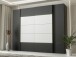 Dreh-/Schwebetürenschrank >NARAGO< 10 Böden, 2 Stangen, Schwarz / Weiss - 270,3x210,5x61,2 (BxHxT)
