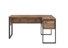 Eckschreibtisch >Marlo< in Zinneiche / schwarz - 152x75,5x104 (BxHxT)