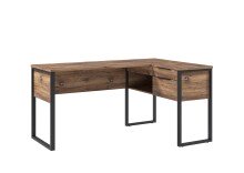 Eckschreibtisch >Marlo< in Zinneiche / schwarz - 152x75,5x104 (BxHxT)