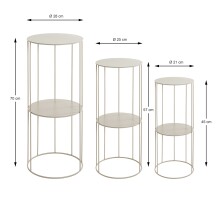 Blumentisch >54182< (3er Set) in grau...