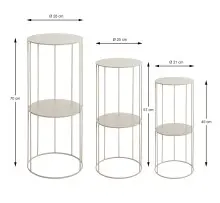 Blumentisch >54182< (3er Set) in grau...