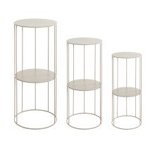 Blumentisch >54182< (3er Set) in grau (Kaschmirgrau) - 45x21 (HxD)