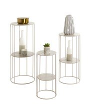 Blumentisch >54182< (3er Set) in grau (Kaschmirgrau) - 45x21 (HxD)