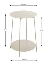 Beistelltisch >54183< in grau (Kaschmirgrau), Metall - 60x45cm (HxD)