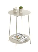 Beistelltisch >54183< in grau (Kaschmirgrau), Metall - 60x45cm (HxD)