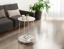 Beistelltisch >54183< in grau (Kaschmirgrau), Metall - 60x45cm (HxD)