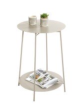 Beistelltisch >54183< in grau (Kaschmirgrau), Metall - 60x45cm (HxD)