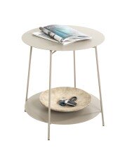 Beistelltisch >54184< in grau (Kaschmirgrau), Stahlrohr; Metall - 50x50cm (HxD)