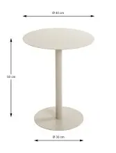 Beistelltisch >55141< in grau (Kaschmirgrau), Stahlrohr, Metall - 50x40cm (HxD)