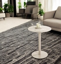 Beistelltisch >55141< in grau (Kaschmirgrau), Stahlrohr, Metall - 50x40cm (HxD)
