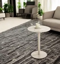 Beistelltisch >55141< in grau (Kaschmirgrau), Stahlrohr, Metall - 50x40cm (HxD)