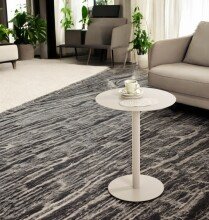 Beistelltisch >55141< in grau (Kaschmirgrau), Stahlrohr, Metall - 50x40cm (HxD)