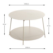 Couchtisch >55179< in grau (Kaschmirgrau), Stahlrohr, Metall - 40x65cm (HxD)