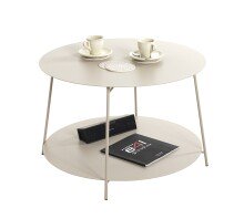 Couchtisch >55179< in grau (Kaschmirgrau), Stahlrohr, Metall - 40x65cm (HxD)