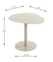 Beistelltisch >59139< in grau (Kaschmirgrau) - 51x42x41 (BxHxT)