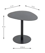 Beistelltisch >59539< in schwarz, Stahlrohr, Metall...