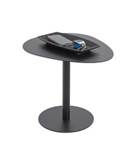 Beistelltisch >59539< in schwarz, Stahlrohr, Metall - 51x42x41cm (BxHxT)