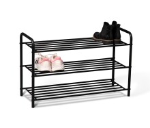 Schuhregal >Bock< in schwarz, Metall schwarz - 80x51x30cm (BxHxT)