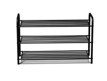 Schuhregal >Bock< in schwarz, Metall schwarz - 80x51x30cm (BxHxT)