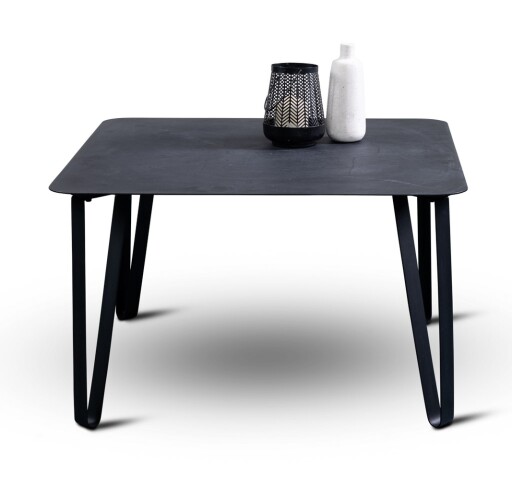 Couchtisch >Emma 3< in schwarz, Metall  - 75x45x75cm (BxHxT)