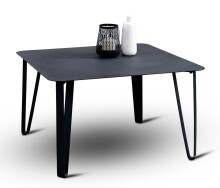 Couchtisch >Emma 3< in schwarz, Metall  - 75x45x75cm (BxHxT)
