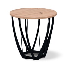 Beistelltisch >Mella 1< Metall in schwarz / Artisan Eiche Dekor - 50x50 (HxD)