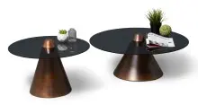 Satztisch >Lou< (2er-Set) in Metall kupferfarben /...