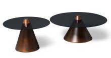Satztisch >Lou< (2er-Set) in Metall kupferfarben /...