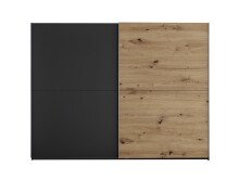 Kleiderschrank >Mesio< 9 Böden, 3 Stangen, Graphit / Artisan Eiche Dekor - 270x210x60 (BxHxT)