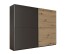 Kleiderschrank >Mesio< 9 Böden, 3 Stangen, Graphit / Artisan Eiche Dekor - 270x210x60 (BxHxT)