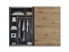 Kleiderschrank >Mesio< 9 Böden, 3 Stangen, Graphit / Artisan Eiche Dekor - 270x210x60 (BxHxT)