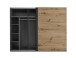 Kleiderschrank >Mesio< 9 Böden, 3 Stangen, Graphit / Artisan Eiche Dekor - 270x210x60 (BxHxT)